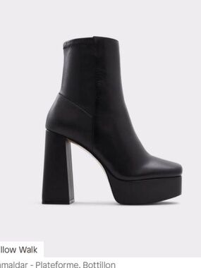 ALDO - leather black platform booties 37